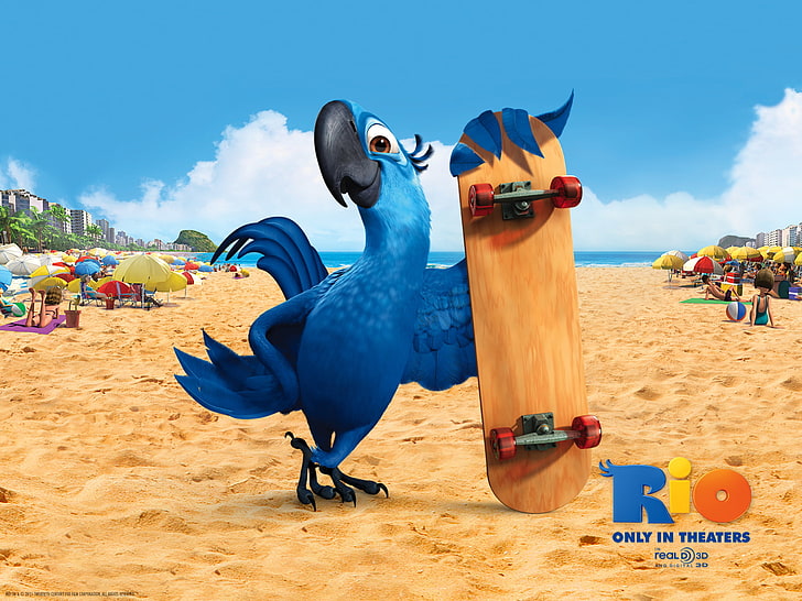 Blu in Rio Movie, land, beach, sand, nature, sky, incidental people, HD wallpaper