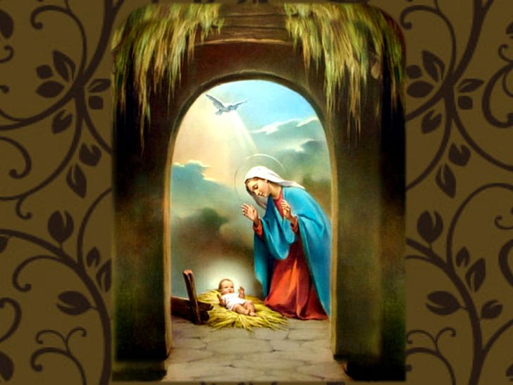 jesus christ�s birth christianity Christmas god Jesus Christ manger Mary Nativity religion HD, HD wallpaper