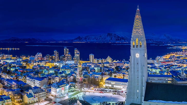 ultra modern, church, hallgrímskirkja, reykjavik, iceland, HD wallpaper