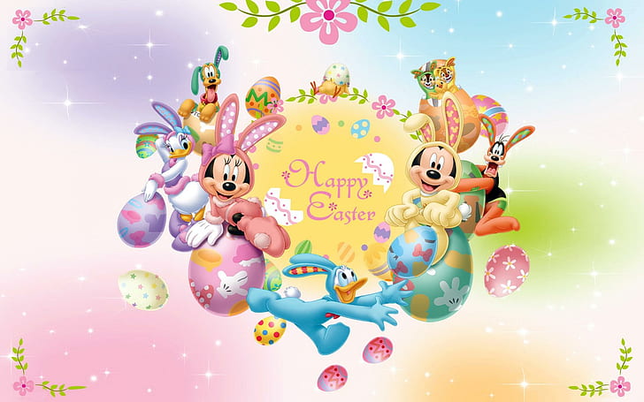Mickey Mouse, easter, 3d and abstract, HD wallpaper