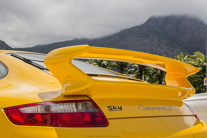 Porsche 911 Carrera S, yellow, mode of transportation, motor vehicle, HD wallpaper