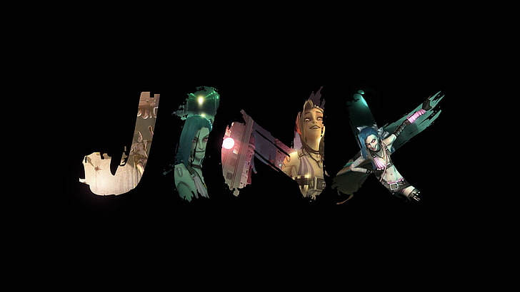 Jinx text digital wallpaper, Jinx (League of Legends), night