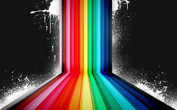 Dark Rainbow Vector HD, rainbows digital artwork, abstract, 3d, HD wallpaper