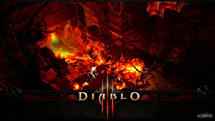 Diablo III, fire, burning, fire - natural phenomenon, flame, HD wallpaper
