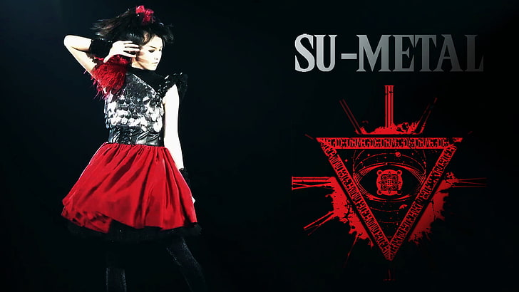 Babymetal, Japanese, Su-METAL, one person, women, red, standing