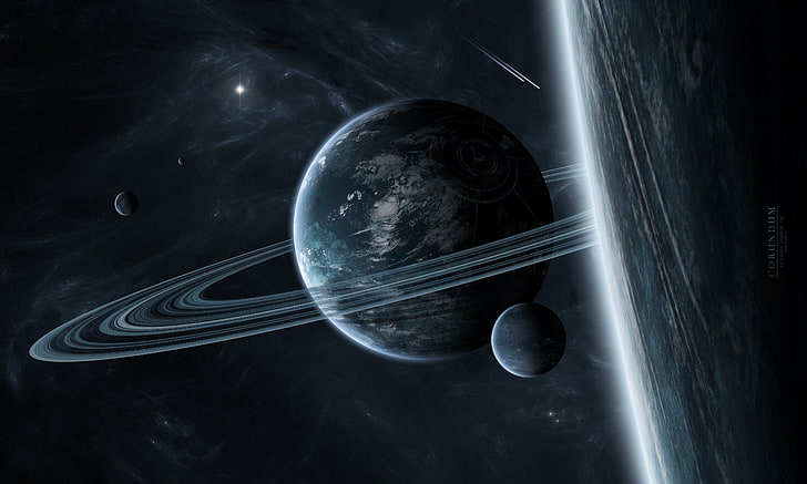 HD wallpaper: saturn planet, ring, satellites, star system, interstellar  gas | Wallpaper Flare