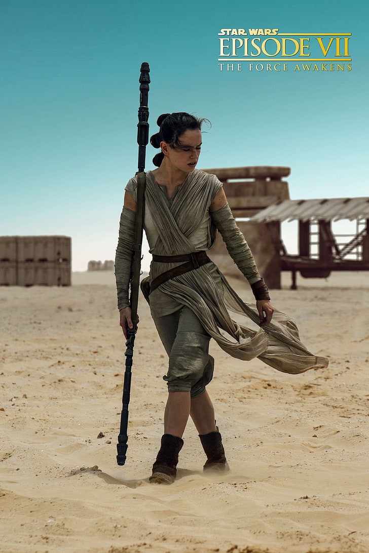 Star Wars Episode VII Rey, Star Wars: The Force Awakens, Daisy Ridley, HD wallpaper