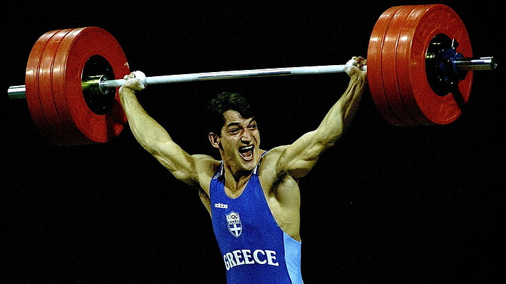 Pyrros Dimas, weightlifting, gyms, exercising, barbell, sport, HD wallpaper