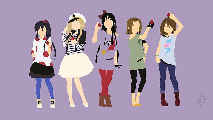 anime girls, K-ON!, Hirasawa Yui, Tainaka Ritsu, Akiyama Mio, HD wallpaper