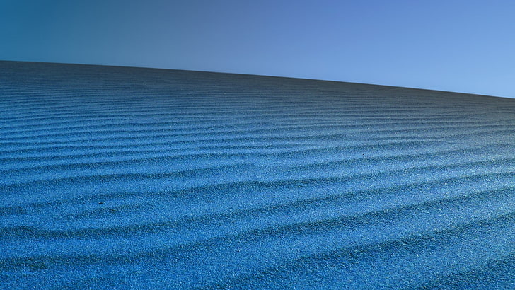 desert, sand, landscape, nature, dune, blue, no people, pattern, HD wallpaper