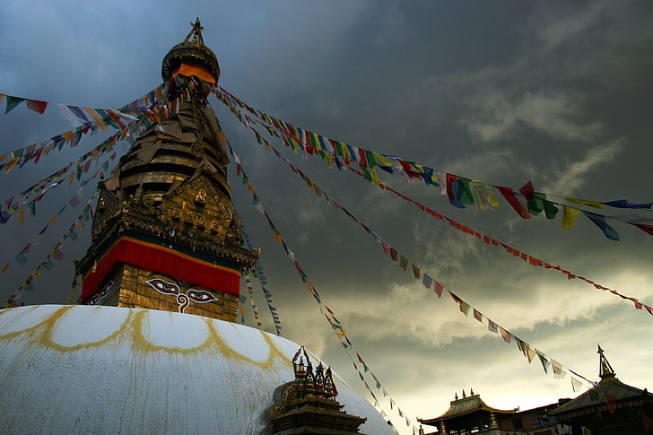 brown commercial building, Nepal, temple, Buddha, belief, religion, HD wallpaper