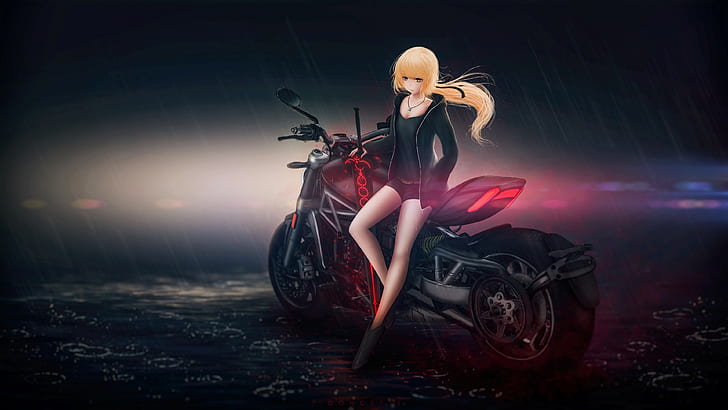 Anime Girl Motorcycle Wallpaper gambar ke 12