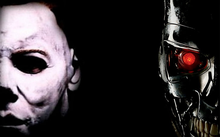 michael myers images background, close-up, black background, HD wallpaper