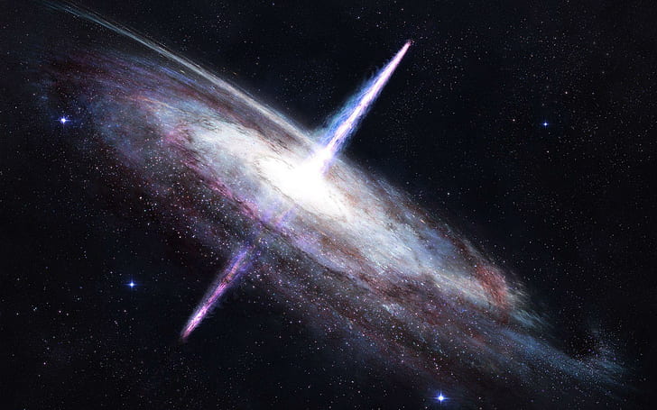 Quasar, galaxy illustration, space, 1920x1200, star, HD wallpaper