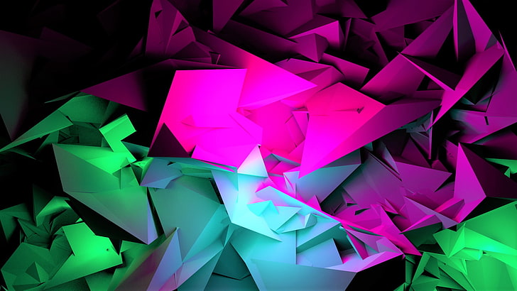 assorted-color folded papers illustration, 3D, digital art, shards, HD wallpaper