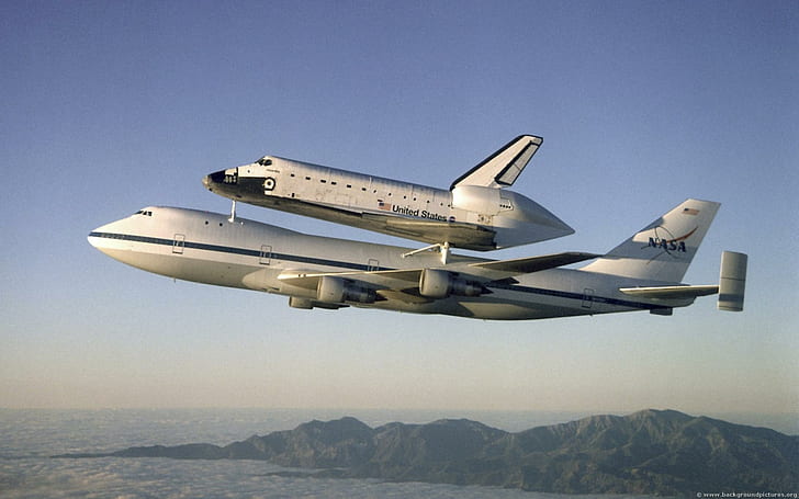 Atlantis Shuttle On Aircraft, space shuttle, aircraft planes