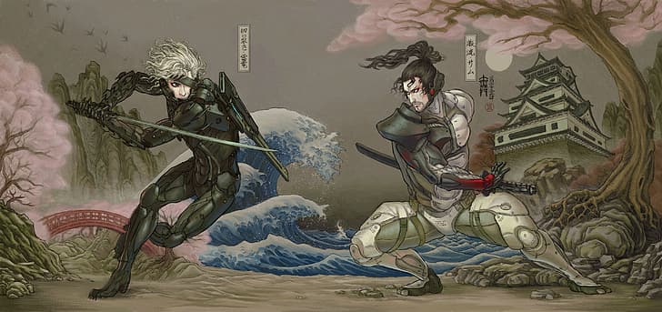 Metal Gear Rising: Revengeance, Japanese Art, video game art, HD wallpaper