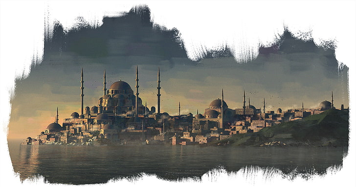 concept art, architecture, city, Ottoman, Ottoman Empire, Istanbul, HD wallpaper