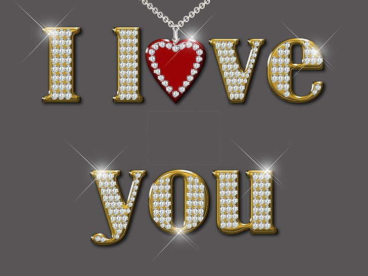 BLING HEART I LOVE YOU Abstract Other HD Art, HD wallpaper