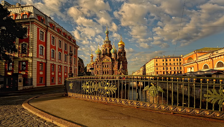 brown concrete castle, architecture, St. Petersburg, church, Russia