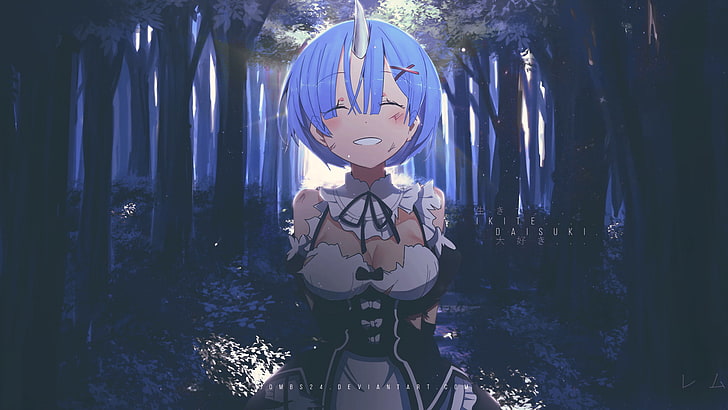 blue haired female anime illustration, Re:Zero Kara Hajimeru Isekai Seikatsu, HD wallpaper