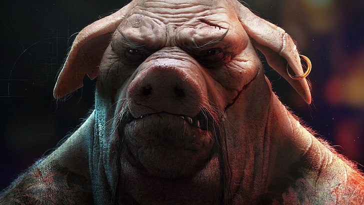 video games, pigs, animals, Beyond Good and Evil 2, scars, Zhou Yuzhu