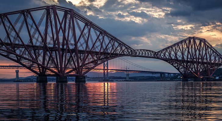 Great Britain, Scotland, Forth Bridge hd, United Kingdom, river