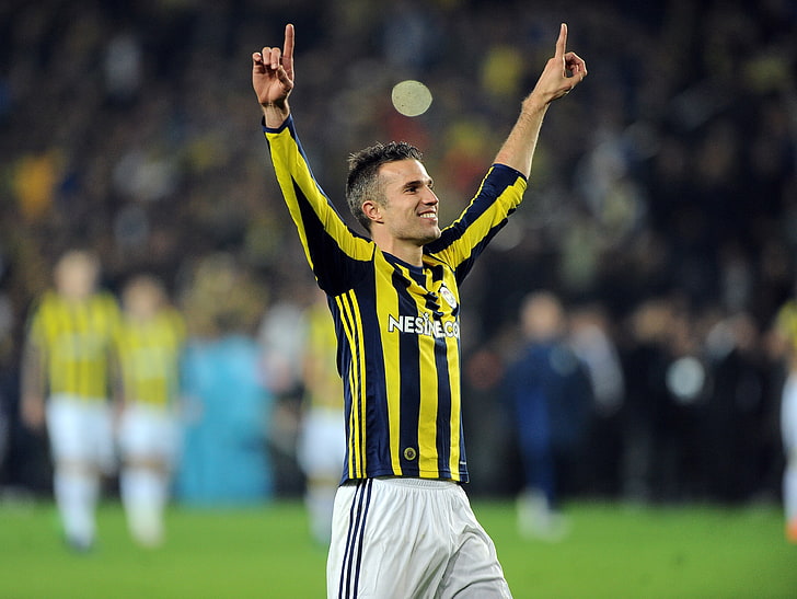 Robin van Persie, Fenerbahçe, soccer, men, sport, arms up, HD wallpaper