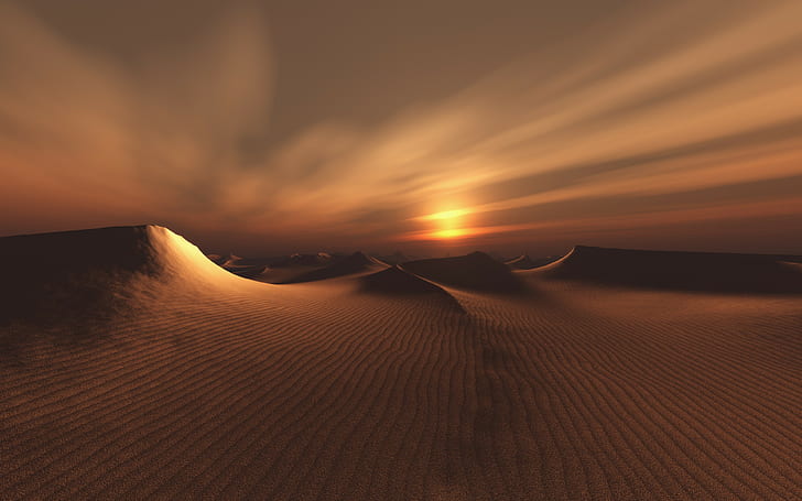 desert, dune, landscape, HD wallpaper