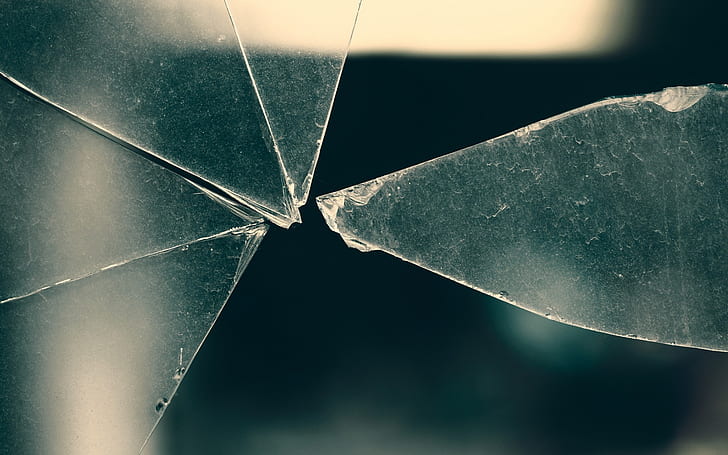 macro, broken glass, HD wallpaper