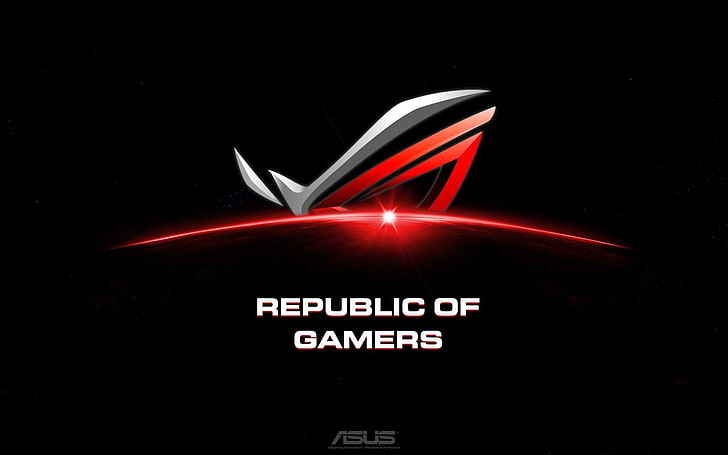 gamers.ba, Republic of Gamers, text, black background, illuminated