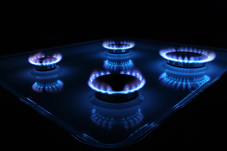 blue fire, flame, burners, household equipment, burner - stove top
