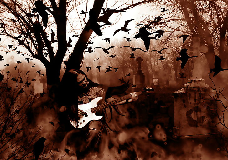 Holiday, Halloween, Black Metal, Cemetery, Creepy, Graveyard, HD wallpaper