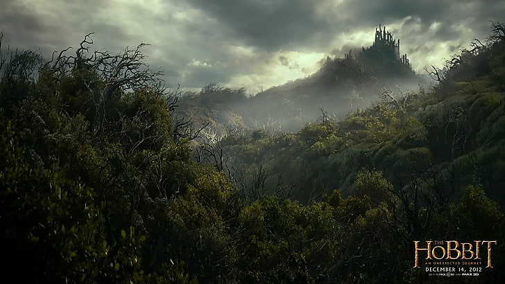 The Hobbit digital wallpaper, movies, plant, tree, cloud - sky