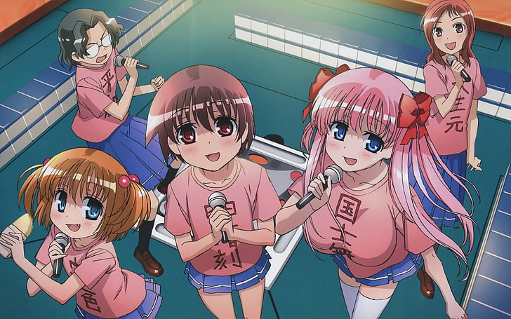 HD wallpaper: female anime characters, girl, misaki saki, microphones,  groups | Wallpaper Flare