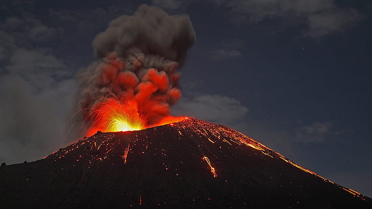 the volcano, Indonesia, the eruption, the island of Anak-Krakatau