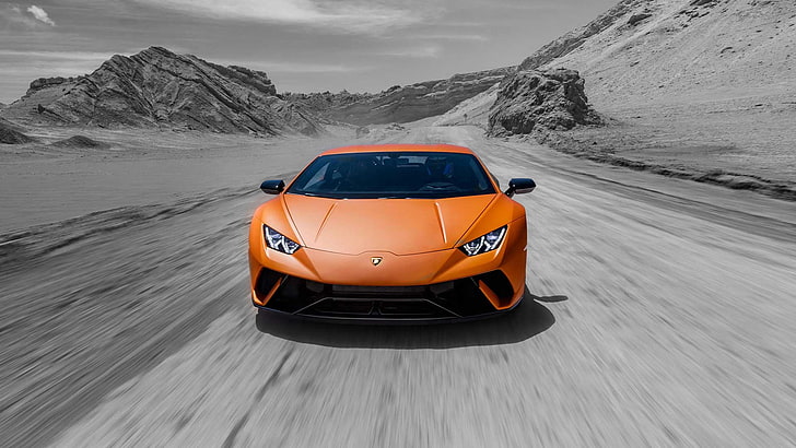 orange sports car, Lamborghini, Lamborghini Huracan Performante