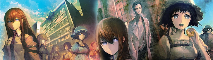animated movie poster, Steins;Gate, Makise Kurisu, Okabe Rintarou, HD wallpaper