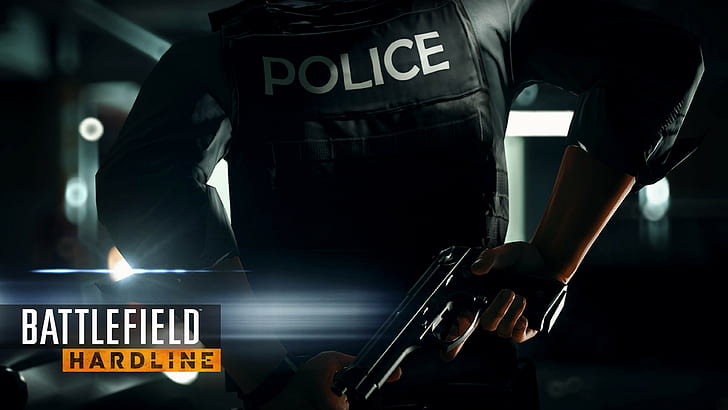Battlefield Hardline, video games, police, gun, HD wallpaper