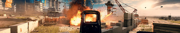 black red dot scope, Battlefield 4, video games, architecture