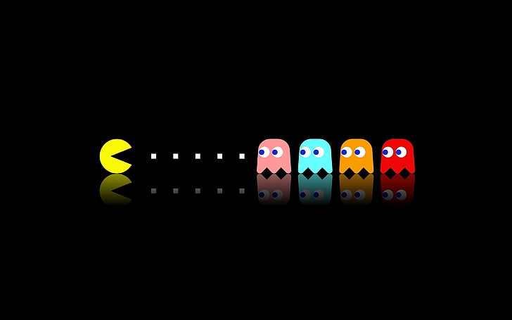 Pac-Man game application, retro games, video games, minimalism, HD wallpaper