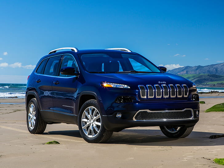Jeep Cherokee Limited, black jeep suv, car, sky, blue