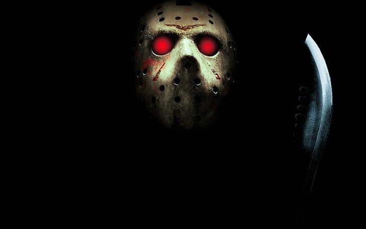 13th, eyes, friday, jason, machete, mask, red, the, voorhees, HD wallpaper