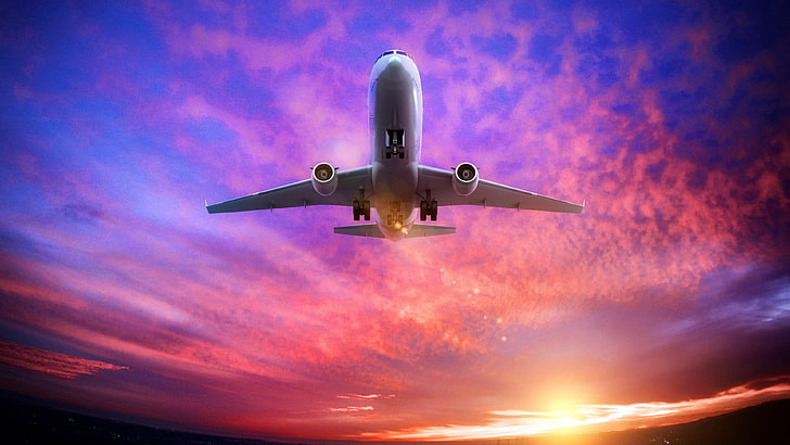 Airplane colors smoke - Download Mobile Phone full HD wallpaper
