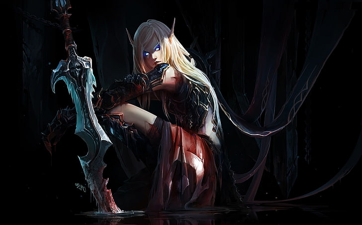 Blood Elf, Chenbo, Death Knights, fantasy Art, world of warcraft, HD wallpaper