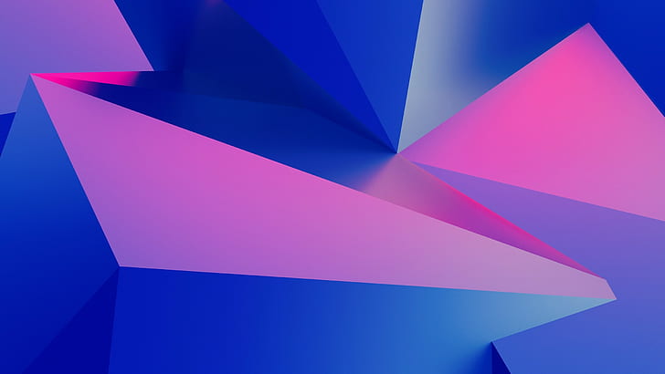 abstract, 3D, blue, shape, triangle shape, backgrounds, design, HD wallpaper