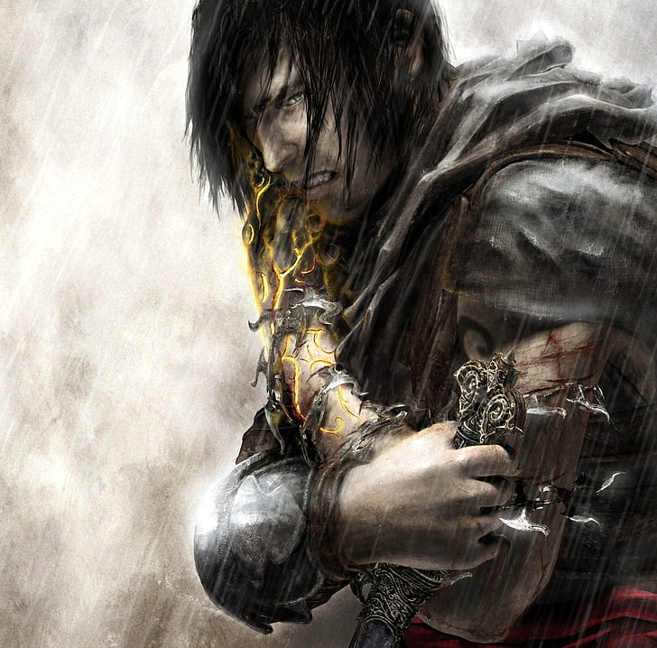 Prince Of Persia The Two Thrones, man in black hooded top game character digital wallpaper