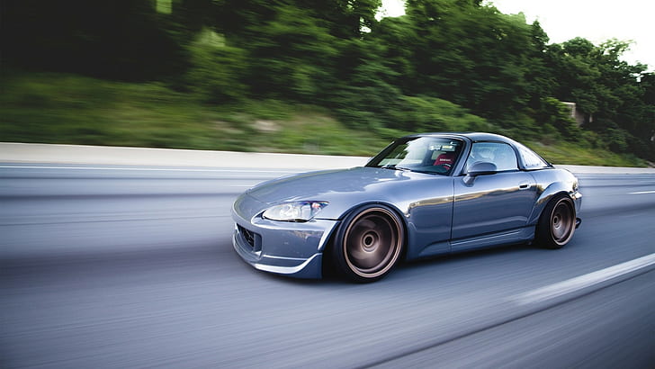 Honda S2000 Motion Blur HD, silver coupe, cars