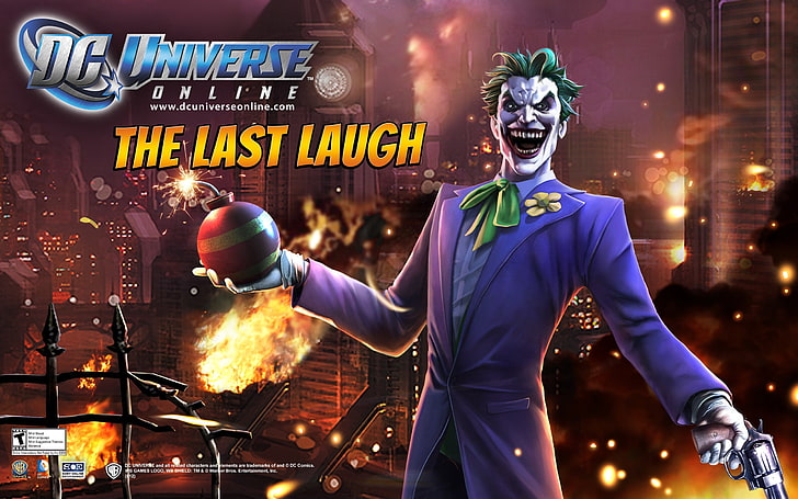 DC Universe Online Game HD Desktop Wallpaper 04, DC Universe Online The Last Laugh game cover, HD wallpaper