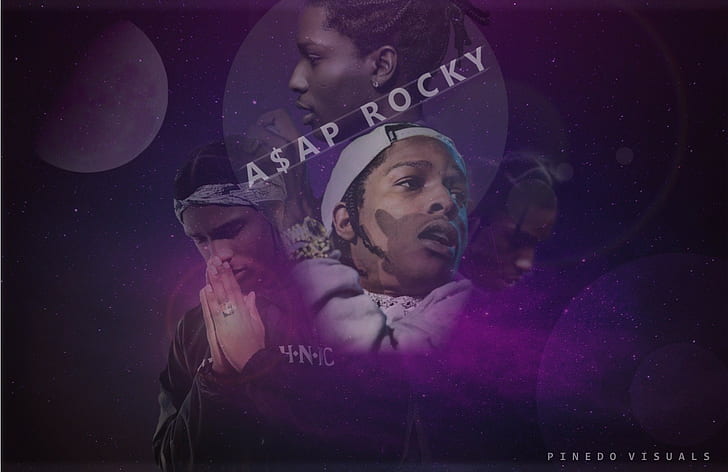 asap rocky swaggy purple asap ferg hip hop rapper abstract, HD wallpaper
